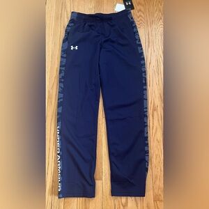 NWT Under Armour Blue Athletic Pants with Camo Accents Size Youth Large